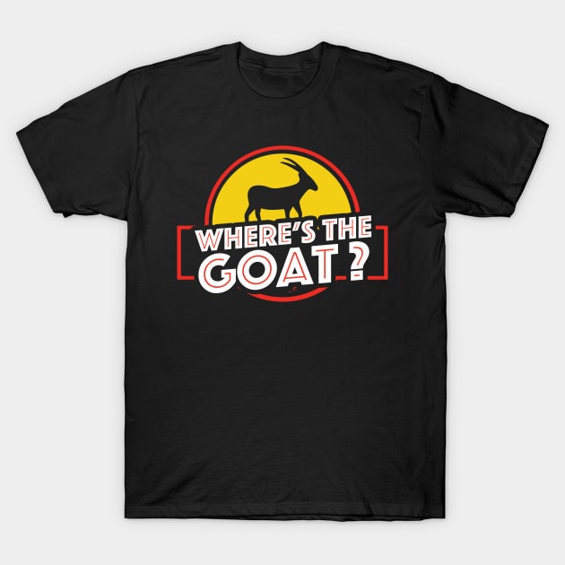 Where's the Goat? Jurassic Park T-Shirt by tabners